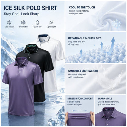 👕3-Pack Men's Performance Polo Shirts - Moisture Wicking🔥