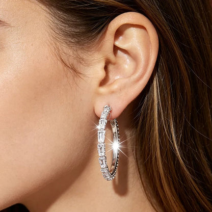 💎 BUY 1 GET 1 FREE ! ✨ Women's Sparkling CZ Hoop Earrings – Micro-Paved, Lightweight Copper & Bold Design – Elegant, Versatile & Perfect Gift 💫
