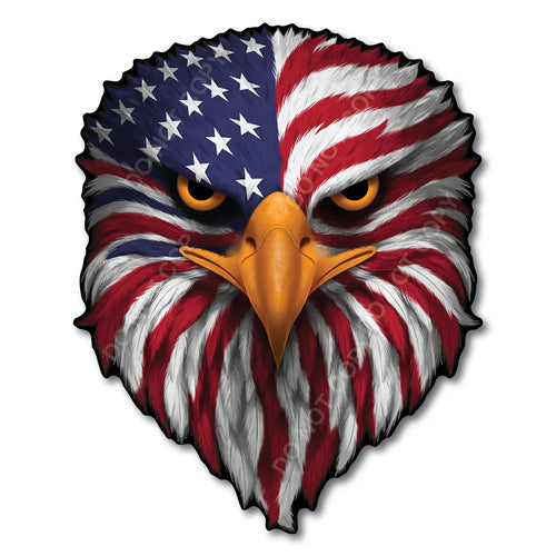 🔥Buy 1 Get 1 Free (2 pcs)🦅Reflective Eagle Eyes USA Flag Decal – Waterproof Patriotic Vinyl Sticker for Trucks, Cars & Gear