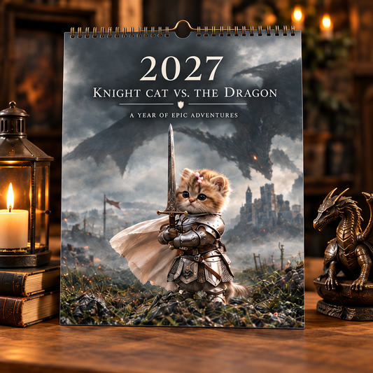 🐱🐉2027 Knight Cat vs. The Dragon Calendar