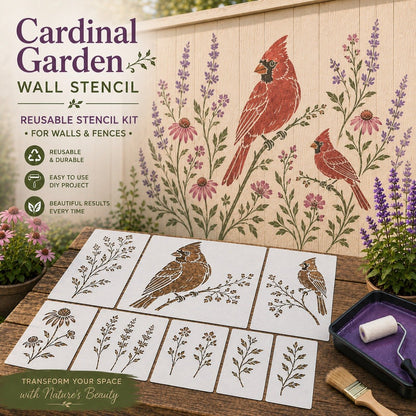 🔥Last Day 50% OFF - 🌿Garden Bloom Wall Stencil Kit | DIY Garden Painting Templates for Every Space