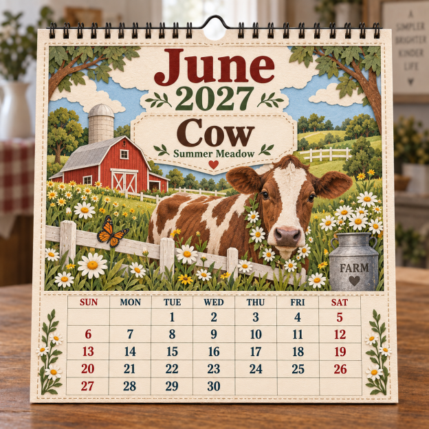 🐄 2027 Farm Animals & Country Life Wall Calendar