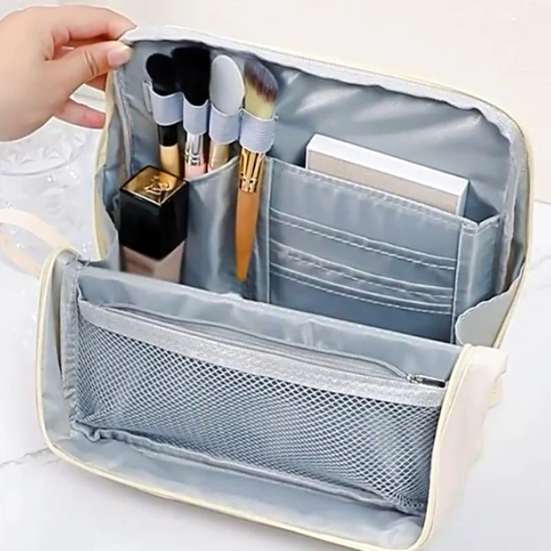 🔥Stylish Handheld Partitioned Cosmetic Bag
