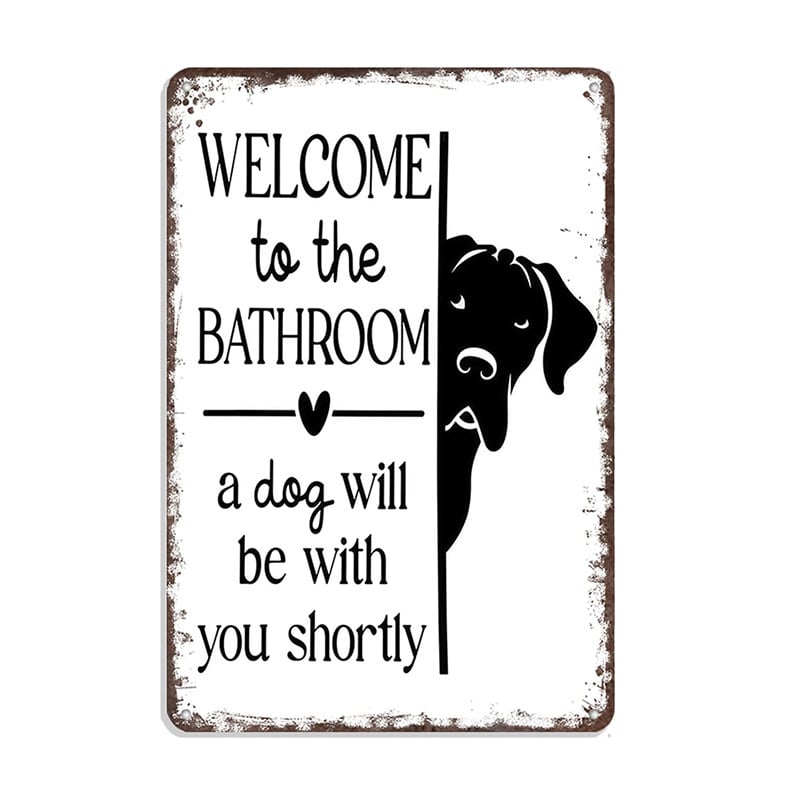 😂 Humorous Bathroom Metal Wall Sign