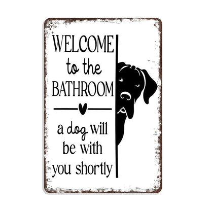 😂 Humorous Bathroom Metal Wall Sign