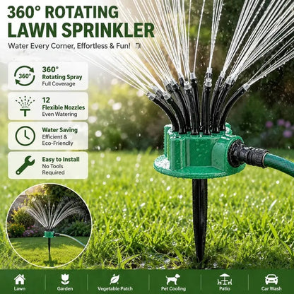 Adjustable Multi-Nozzle Lawn Sprinkler