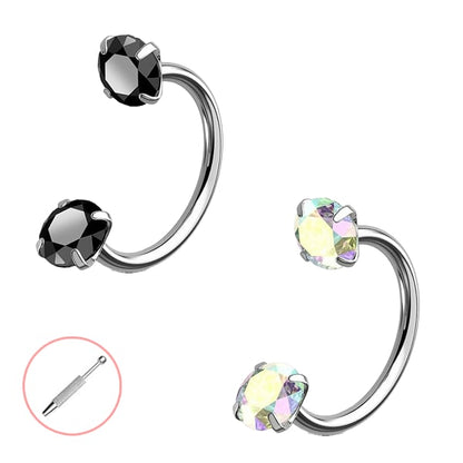 🔥Last Day 50% OFF - Horseshoe Gem Nose Ring – Internally Threaded & Comfortable
