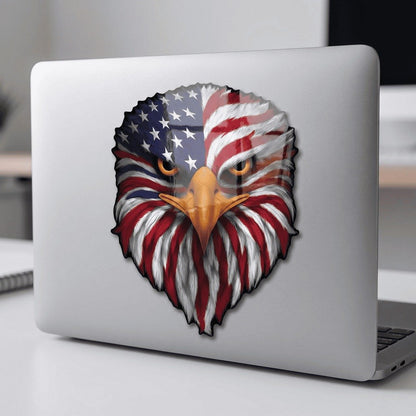 🔥Buy 1 Get 1 Free (2 pcs)🦅Reflective Eagle Eyes USA Flag Decal – Waterproof Patriotic Vinyl Sticker for Trucks, Cars & Gear