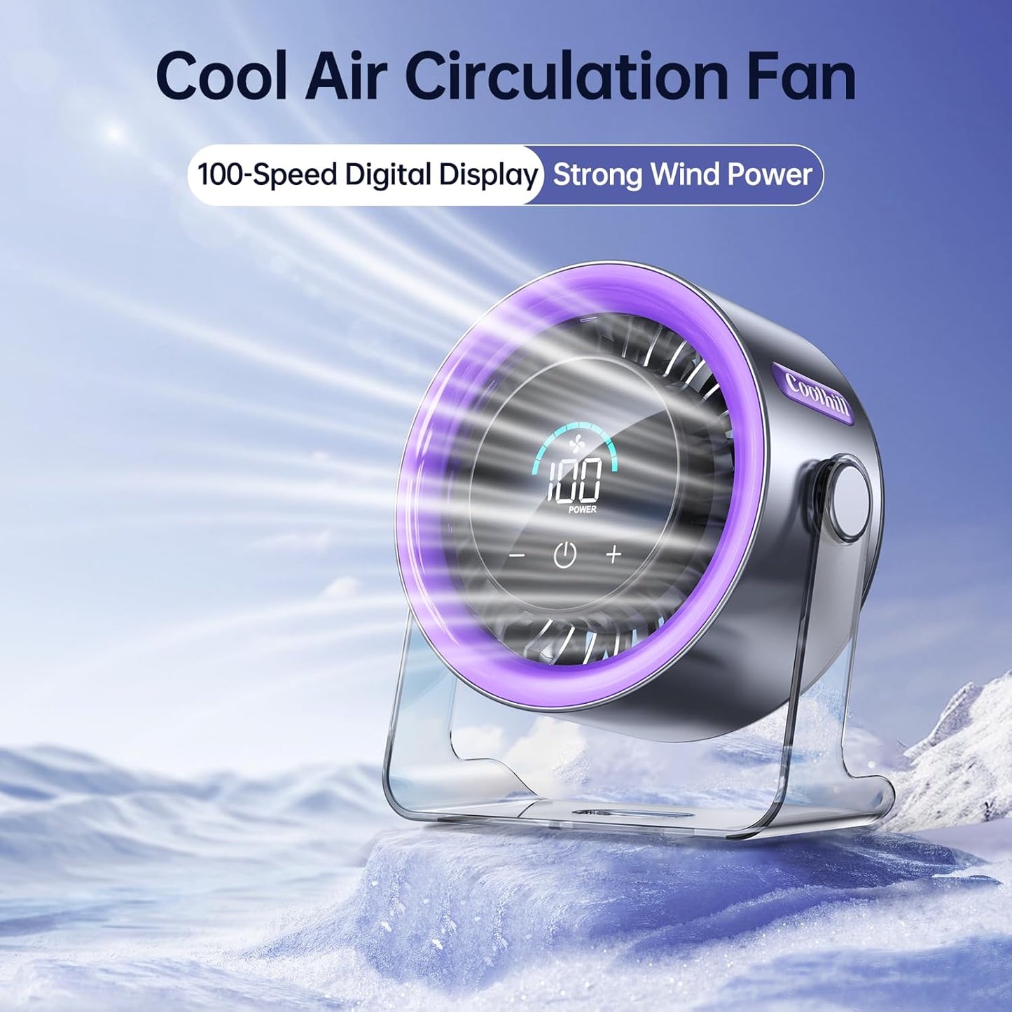 Digital Display Quiet Table Fan with Turbo Airflow