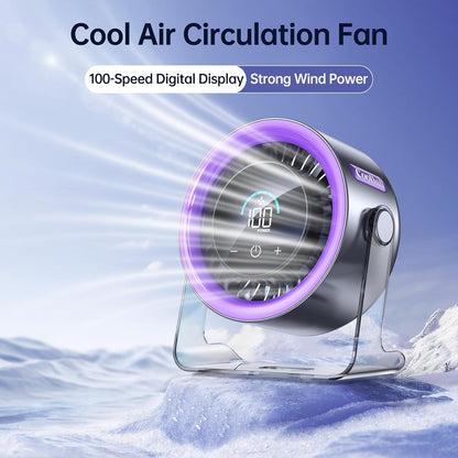 Digital Display Quiet Table Fan with Turbo Airflow