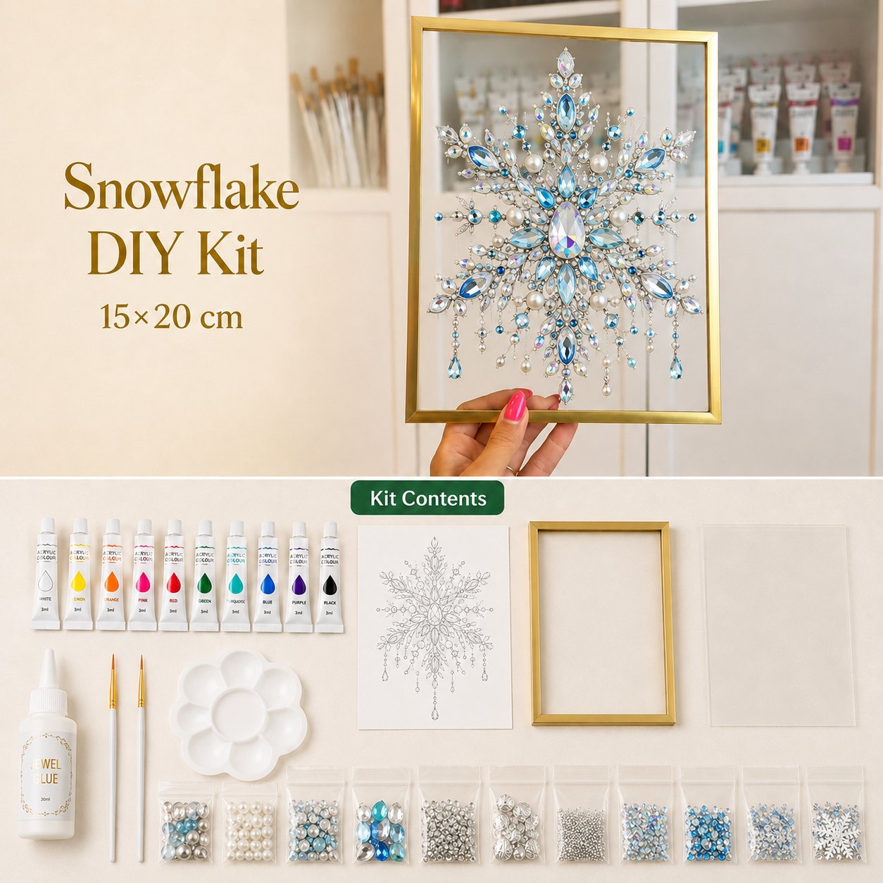 Snowflake DIY Kit / 5.9 × 7.9 in