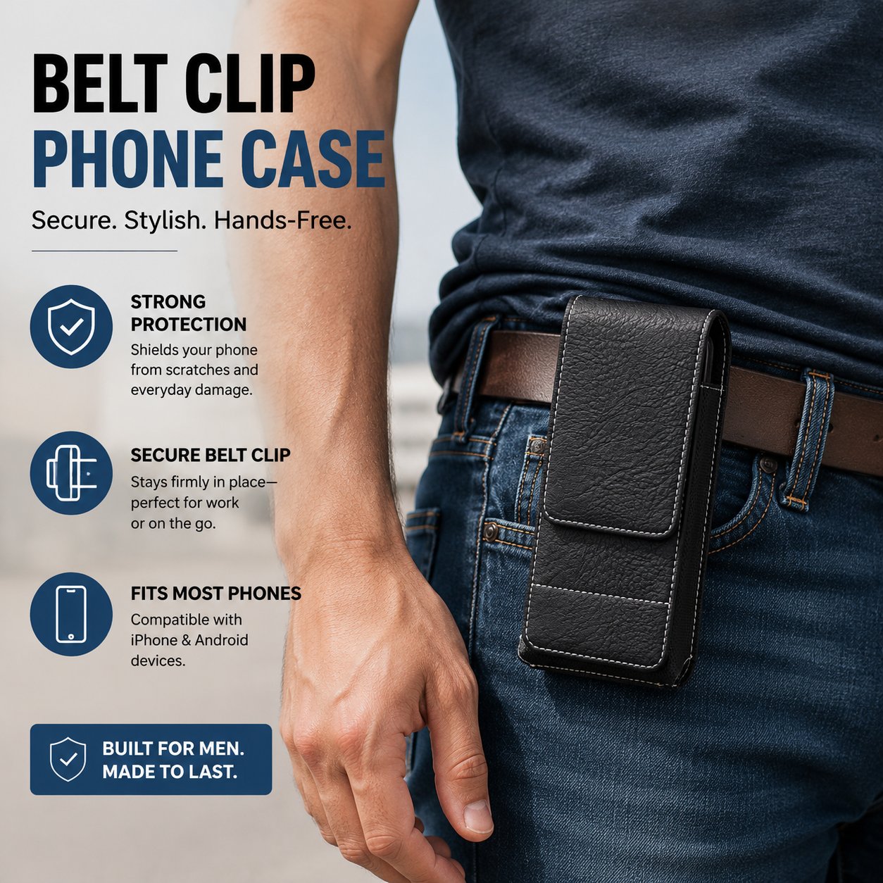⚡Big Discount | Waist Belt Cell Phone Pouch 📱 Multi-Pocket Leather Card Holder