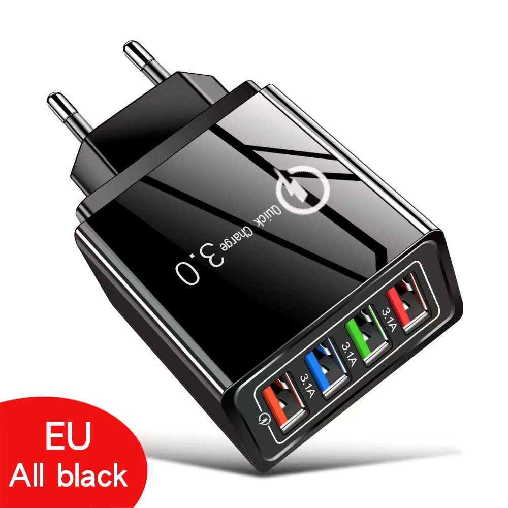 Secret to Faster Phone Performance Four-Port Travel Charger for Extended Phone Battery Life