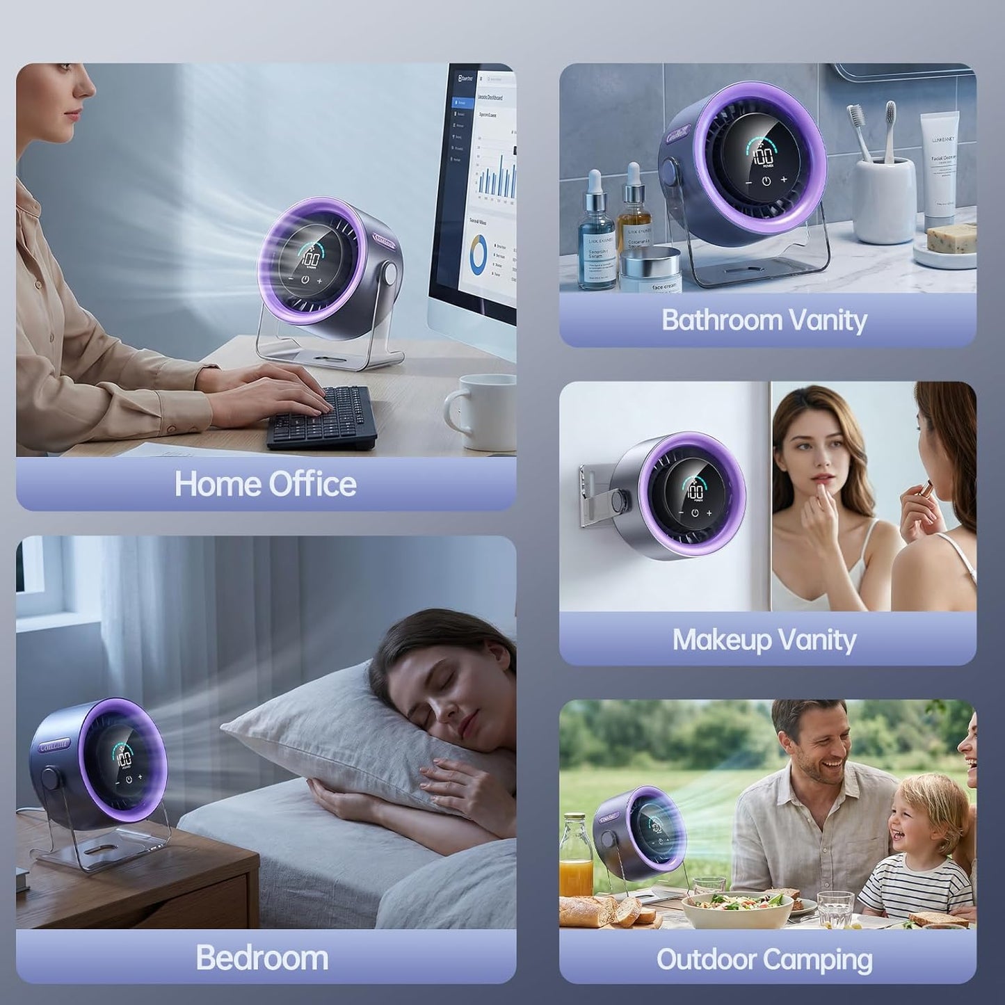 Digital Display Quiet Table Fan with Turbo Airflow
