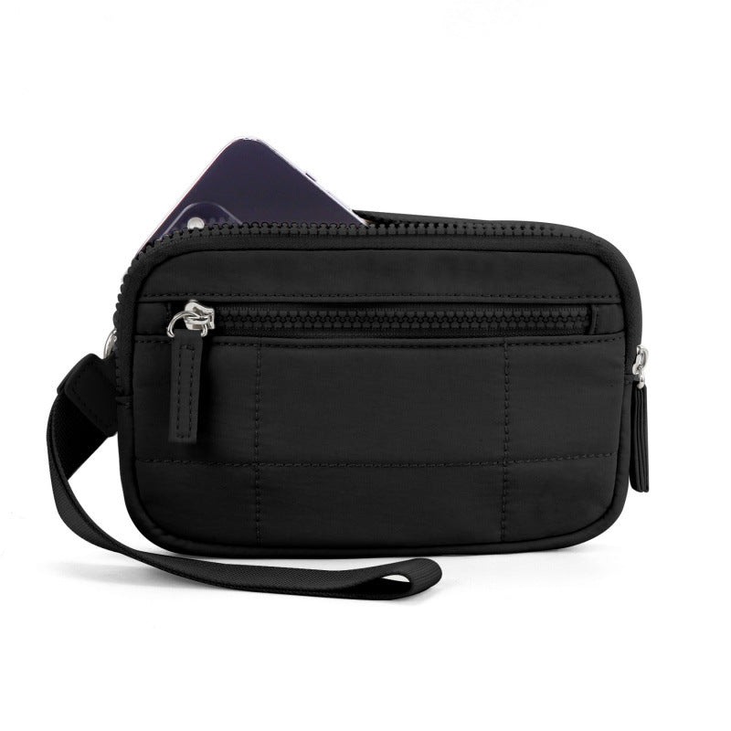 Wristband Travel Wallet Wristlet Nylon Quilted Purse Women Credit Card Holder