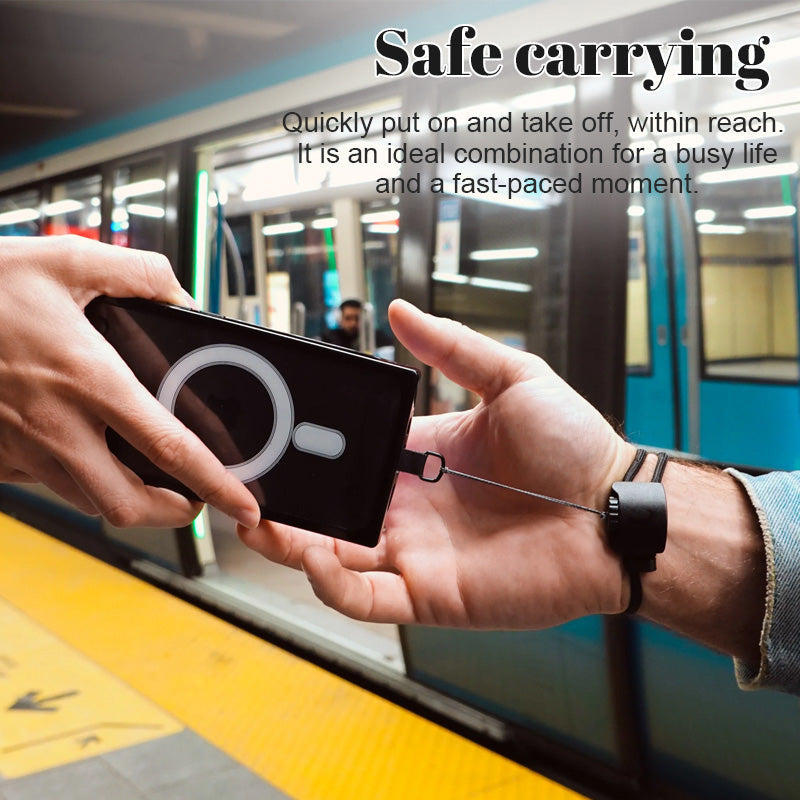 Quick access phone wrist strap