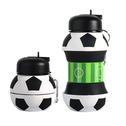 Football Water Bottle 2-in-1 Foldable – Soccer Ball Design for Kids