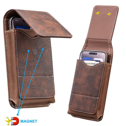 ⚡Big Discount | Waist Belt Cell Phone Pouch 📱 Multi-Pocket Leather Card Holder