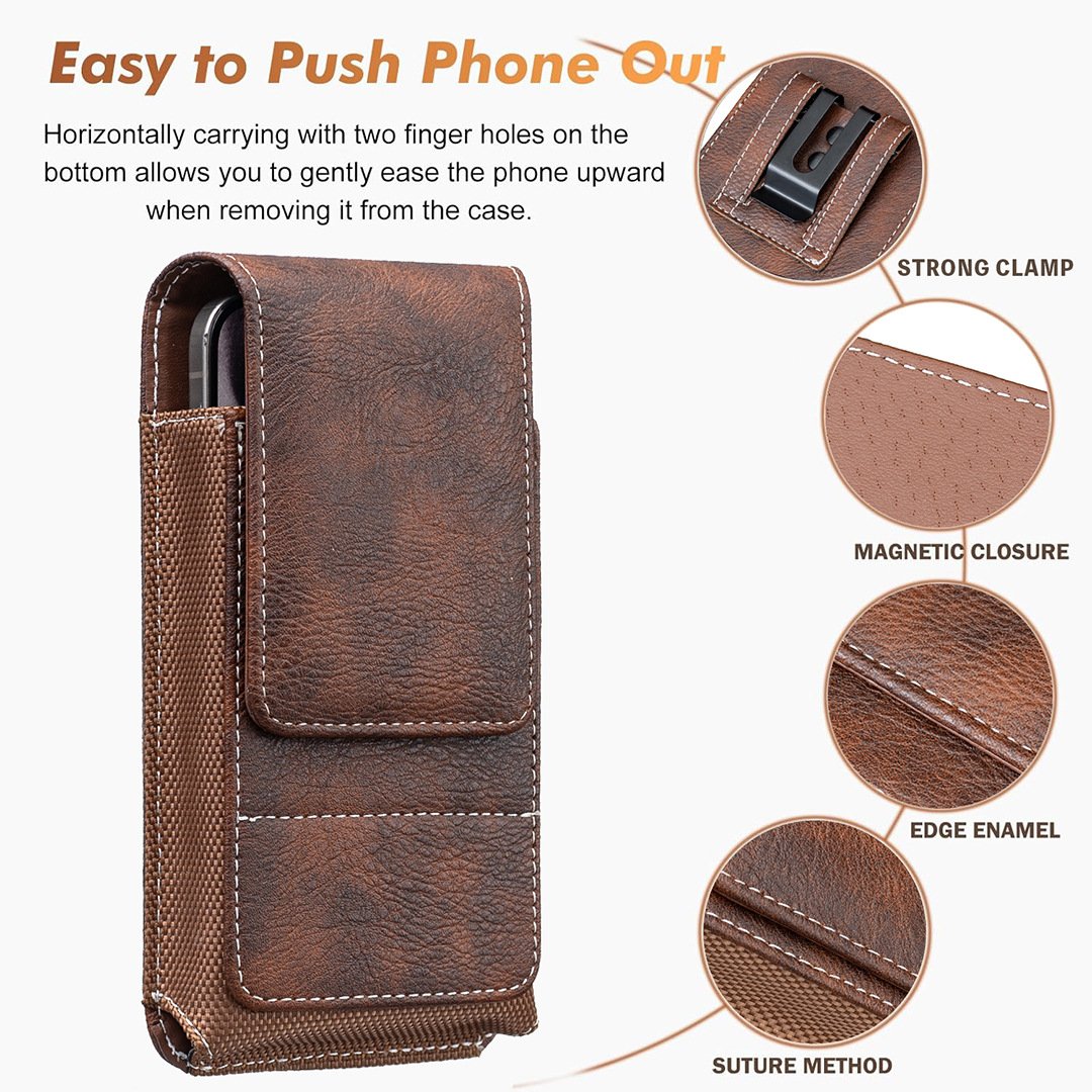 ⚡Big Discount | Waist Belt Cell Phone Pouch 📱 Multi-Pocket Leather Card Holder