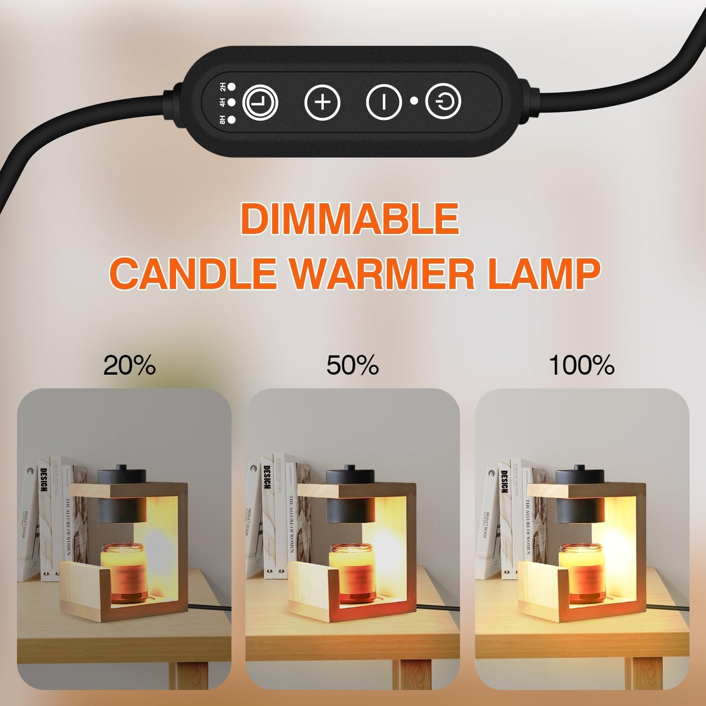 🕯️Wooden Candle Warmer Lamp – Timer & Dimmer Melting Lamp for Home Decor