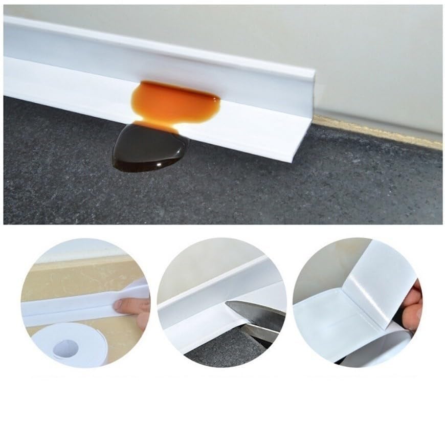 🚰 Self-Adhesive White Caulk Tape – PE Waterproof Sealant Strip, 5M Length, Strong Adhesion, Easy-to-Apply for Bathroom & Kitchen Edge Protection