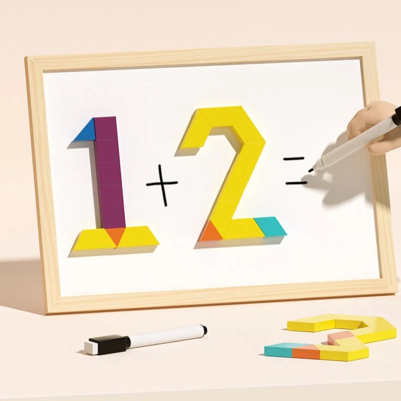 🎁Early Christmas Sale 🔥Wooden Magnetic Pattern Block Puzzle Set🧩