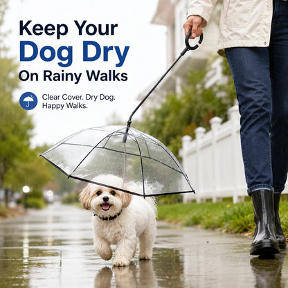 ☔ Transparent Dog Umbrella For Rainy Walks