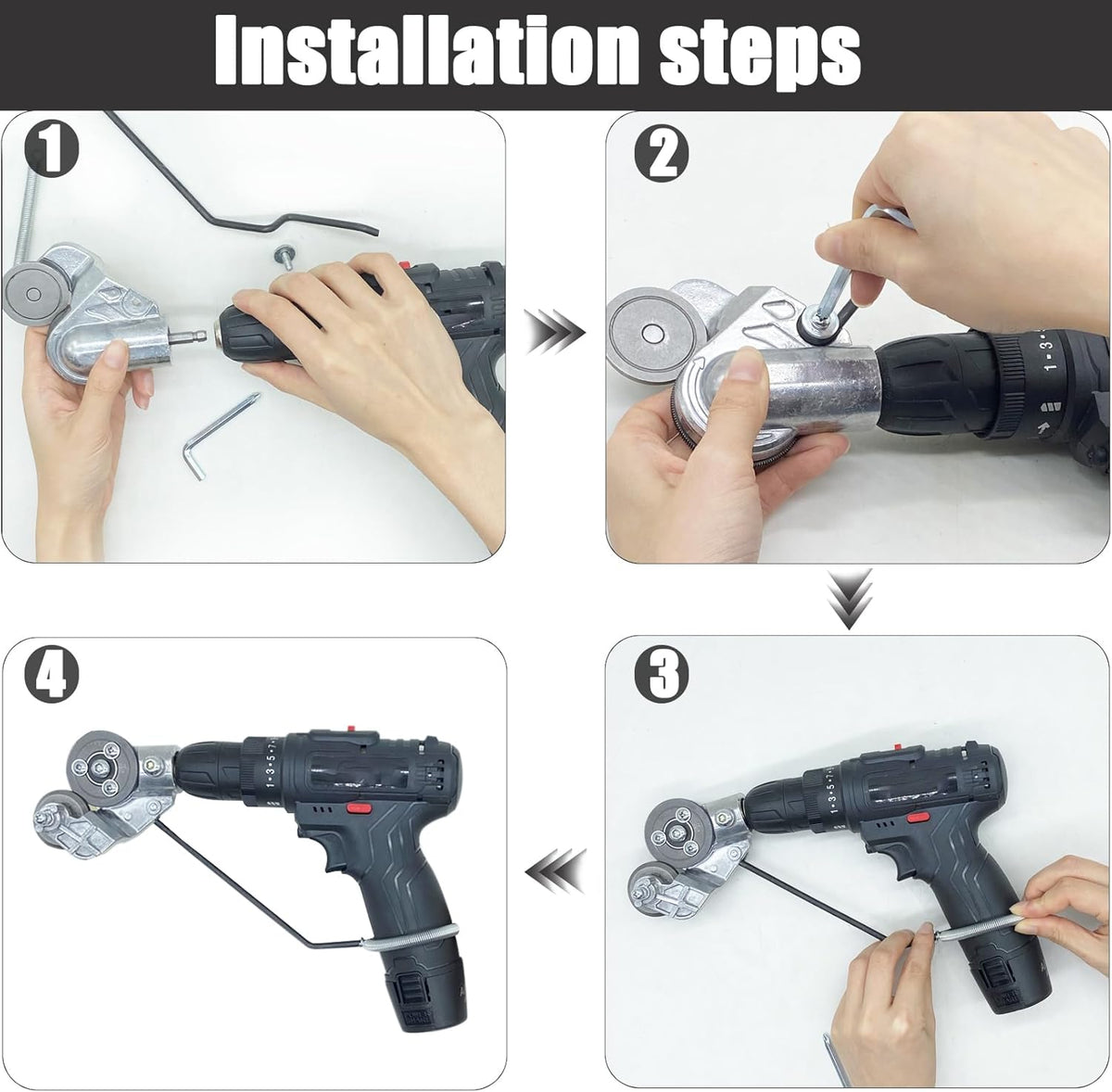 ⚙️Electric metal cutting drill bit attachment - for cutting thin iron, thin white board, thin steel plate and aluminum plate