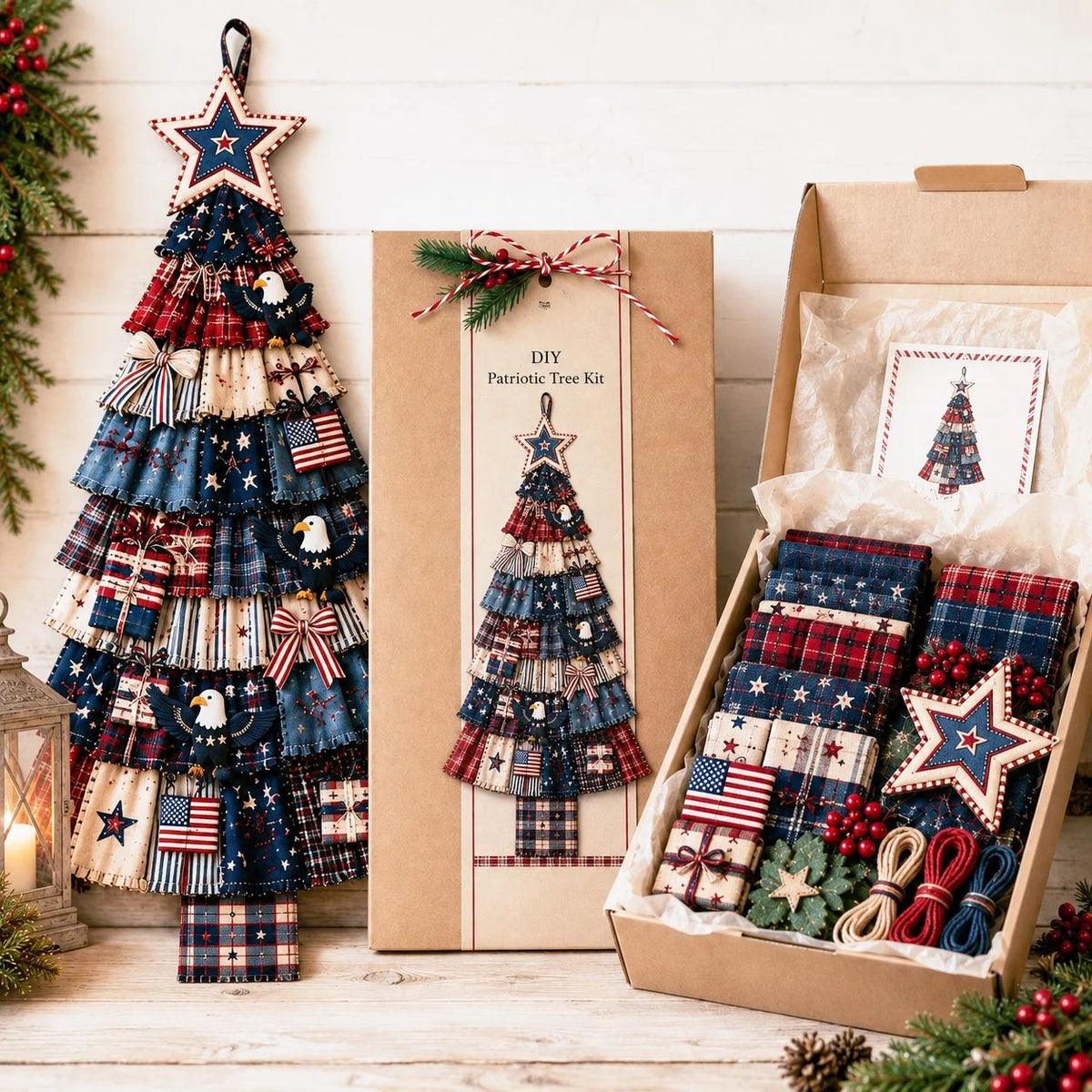 🎄Beginner-Friendly DIY Oversized Patchwork Christmas Tree Door Hanging Kit💕