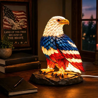 🦅🌙U.S. 250th Eagle Stained Glass Table Lamp✨
