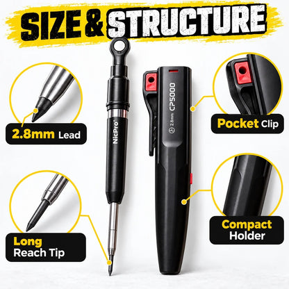 ✏️ Reusable Construction Pencil with FREE 10-Piece Lead Refill Case