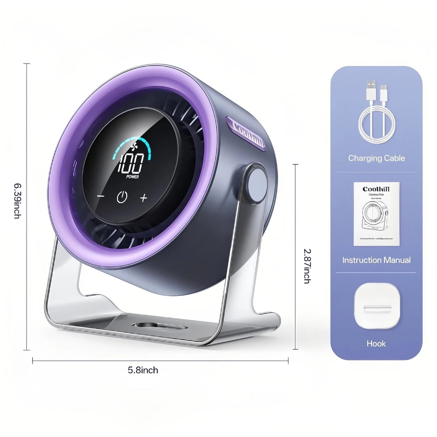 Digital Display Quiet Table Fan with Turbo Airflow