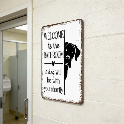 😂 Humorous Bathroom Metal Wall Sign