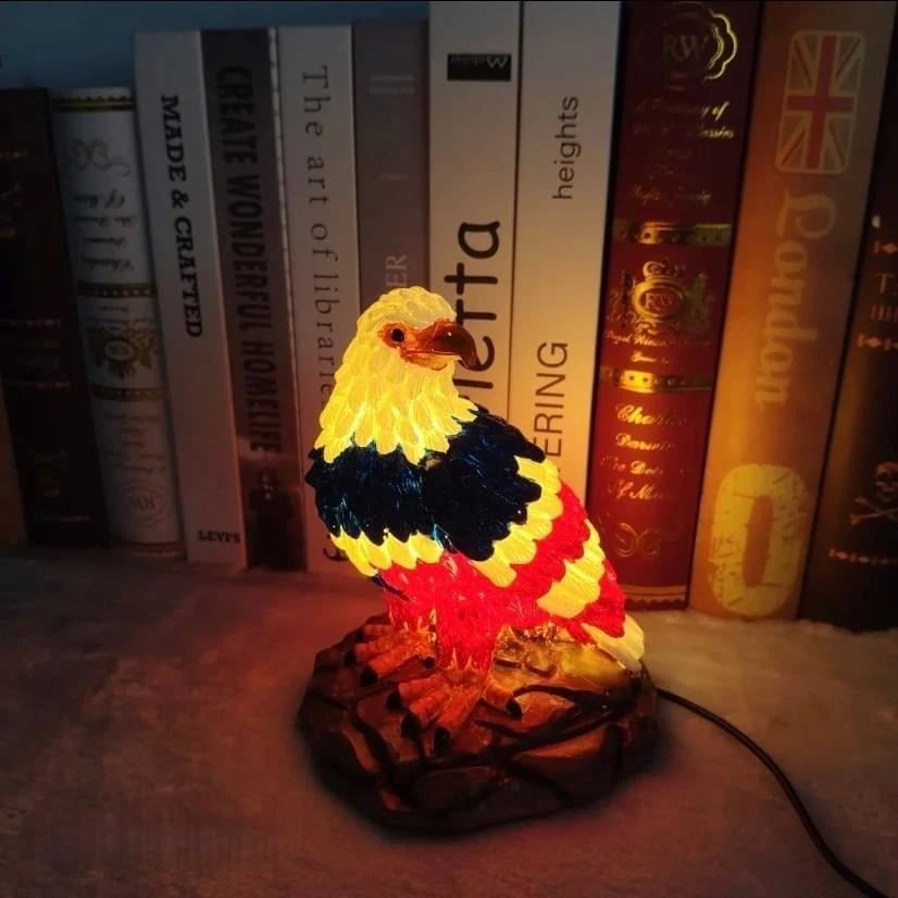 🦅🌙U.S. 250th Eagle Stained Glass Table Lamp✨