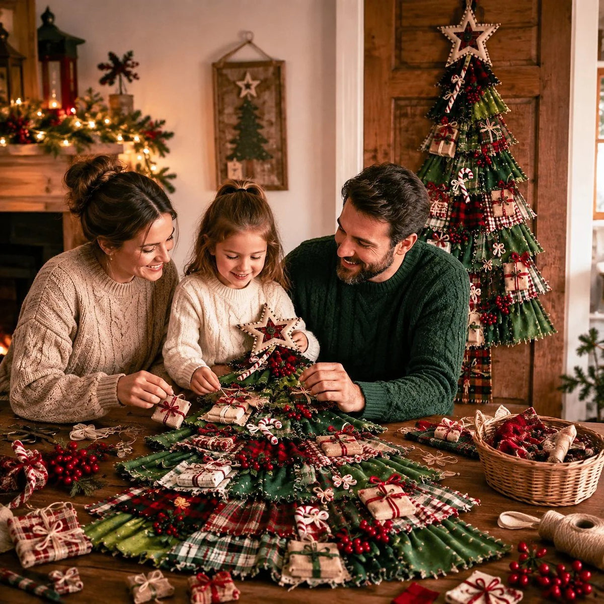 🎄Beginner-Friendly DIY Oversized Patchwork Christmas Tree Door Hanging Kit💕