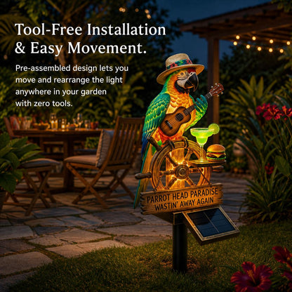 🦜 Solar-Powered Parrot Garden Light – “Wastin' Away Again”