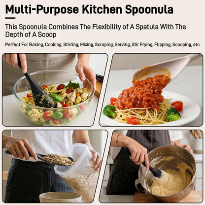 3-Pack Silicone Spoonula Set for Nonstick Cookware