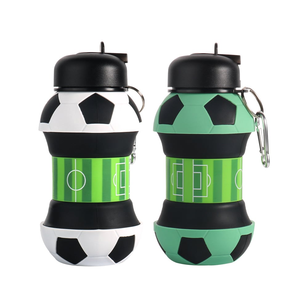 Football Water Bottle 2-in-1 Foldable – Soccer Ball Design for Kids