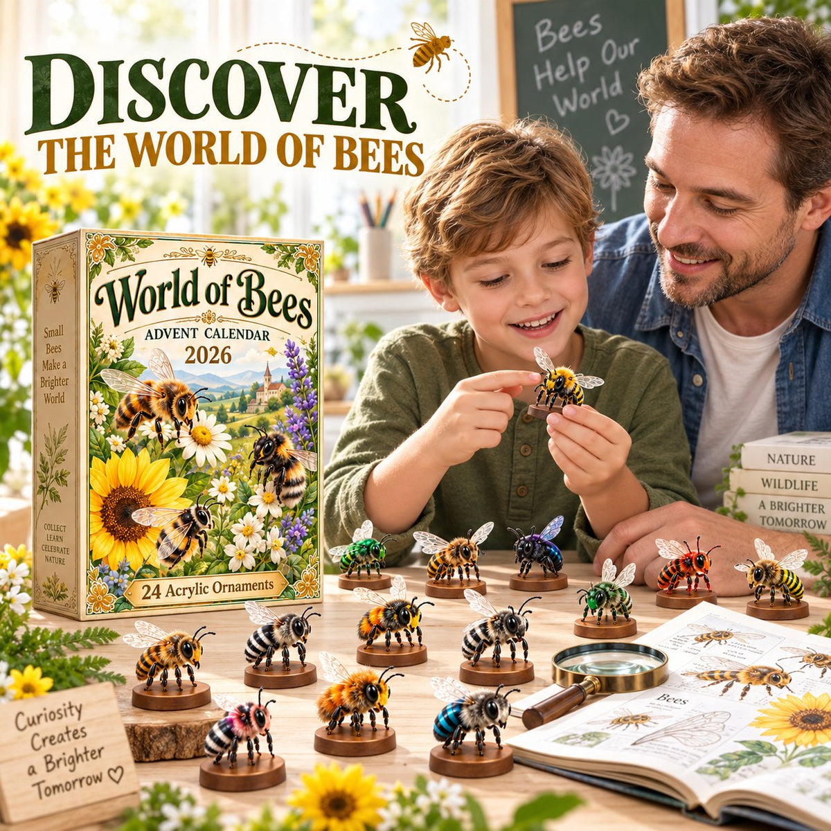 World of Bees Advent Calendar 2026 – 24 Acrylic Bee Ornaments
