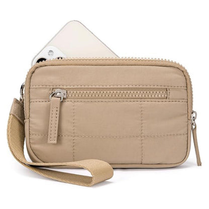 Wristband Travel Wallet Wristlet Nylon Quilted Purse Women Credit Card Holder