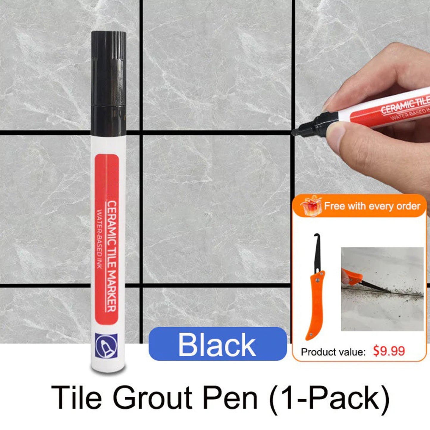 🔥Anti-mould and waterproof joint pen for ceramic tiles