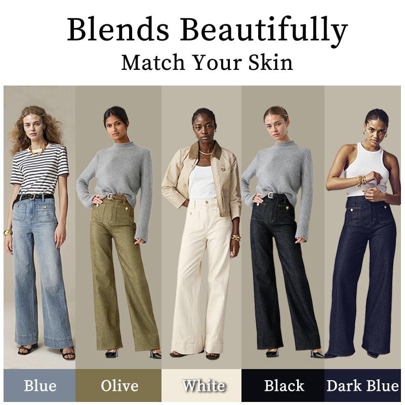 🧣👖Tummy Control Sailor Wide Leg Trouser