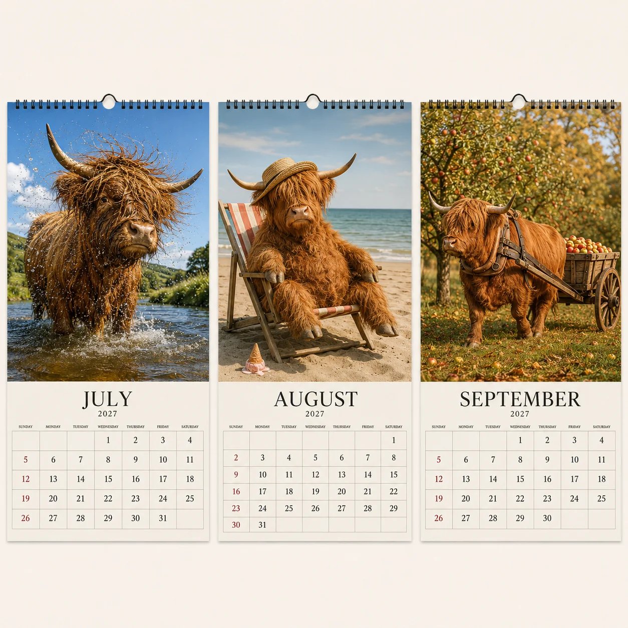🐂2027 Grumpy Highland Cows Calendar
