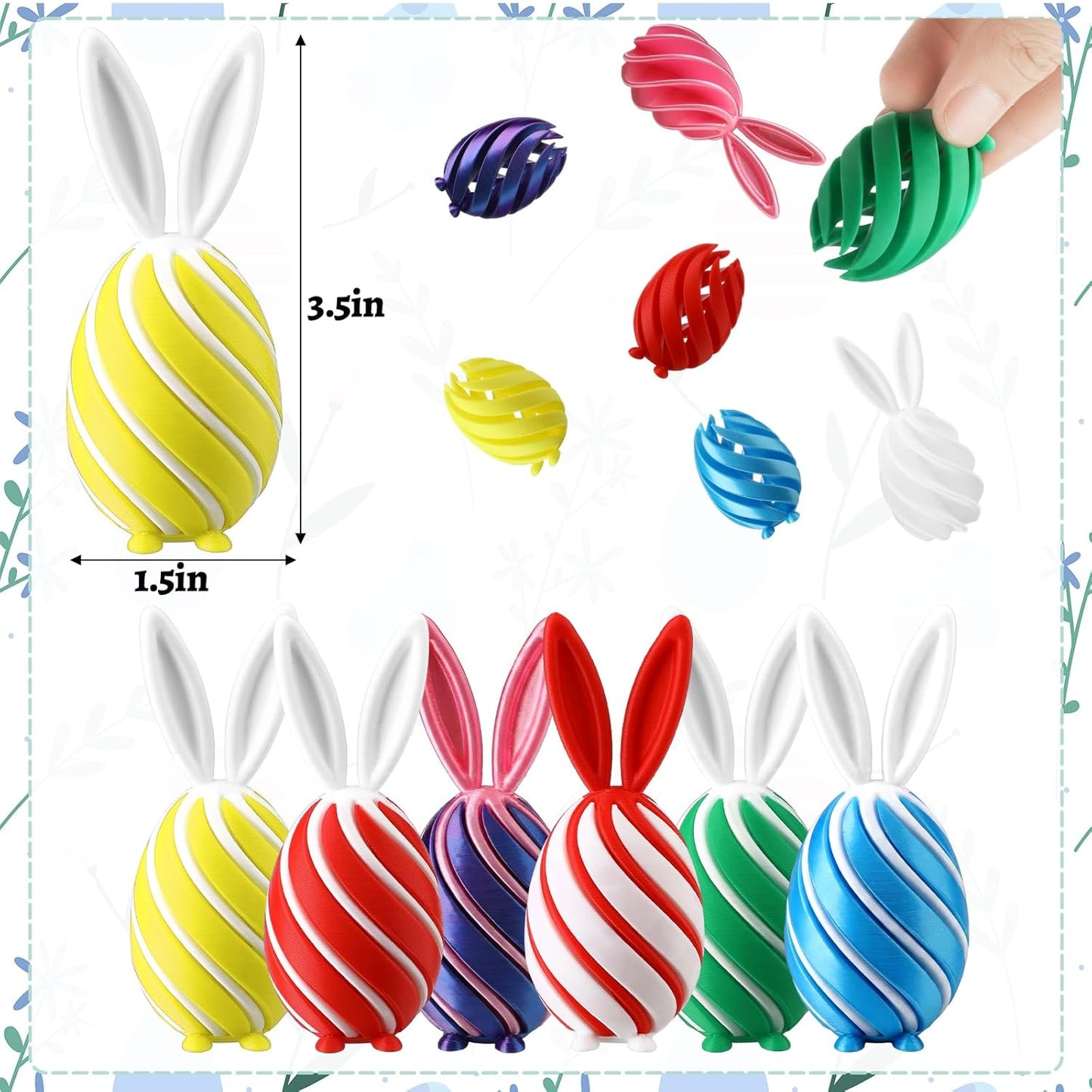 🏆 35K+ SOLD! 3D‐Printed Rabbit Fidget Eggs | Cute Easter Stress Relief & Desk Decor 🐰🧩