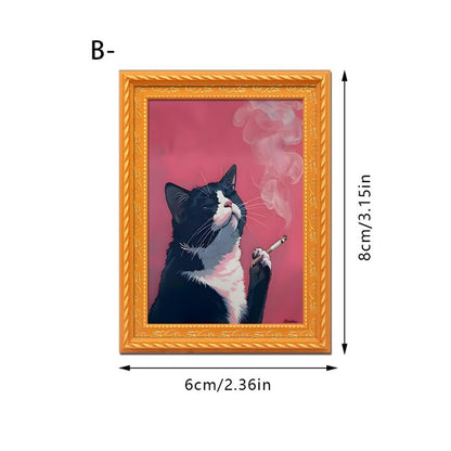 🔥Funny Cat Fridge Magnet - Vintage Art Frame🌳Buy1 Get 1 Free(2 pcs)