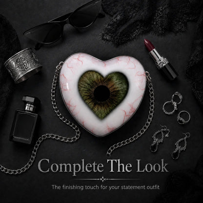 🖤👁 Gothic Heart Eye Statement Crossbody Bag