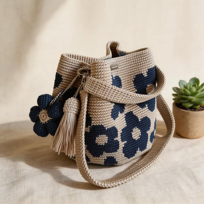 Handcrafted Crochet Bag With Flower