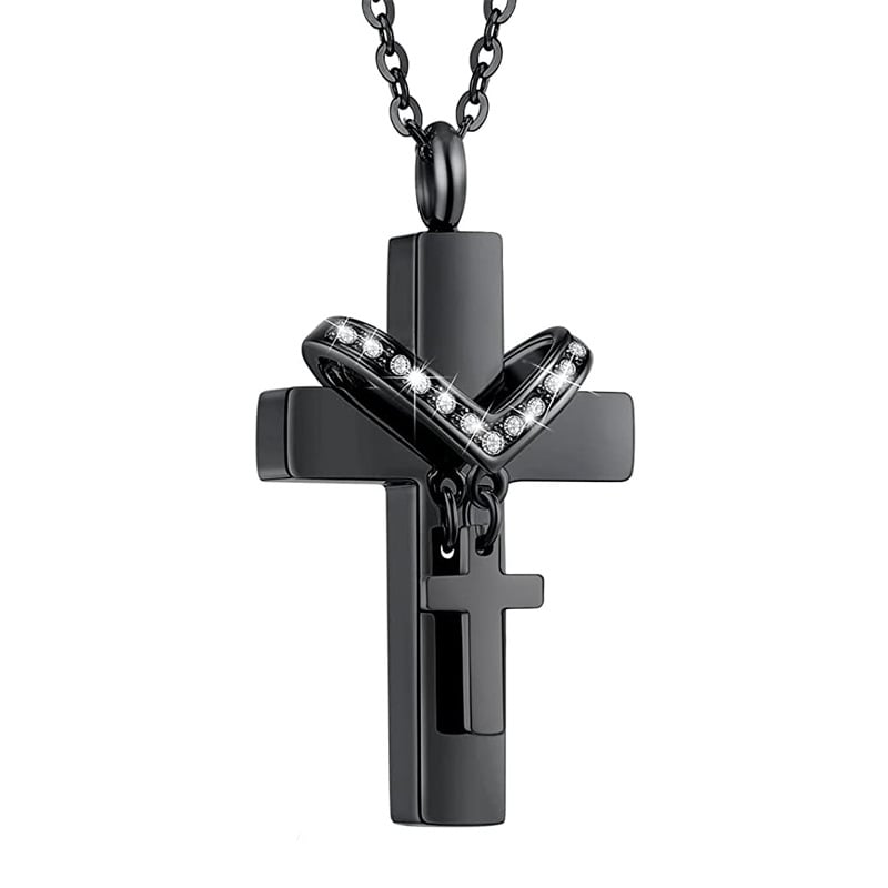 CROSS PENDANT FOR ASHES HOLY WATER