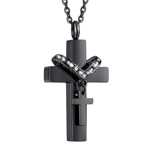CROSS PENDANT FOR ASHES HOLY WATER