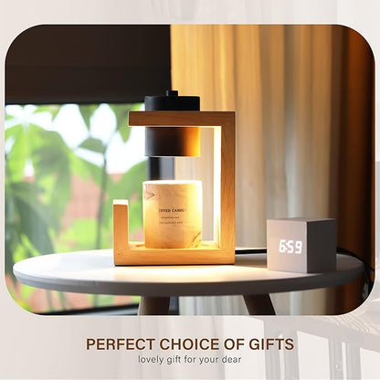 🕯️Wooden Candle Warmer Lamp – Timer & Dimmer Melting Lamp for Home Decor